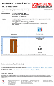 Przekrój skrzydła drzwi grubość 82mm